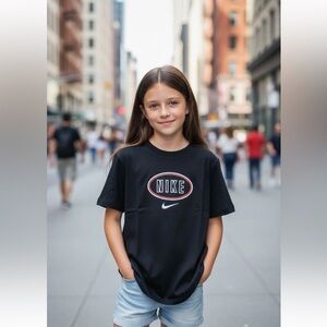 Nike Kids Black Graphic Tee Medium